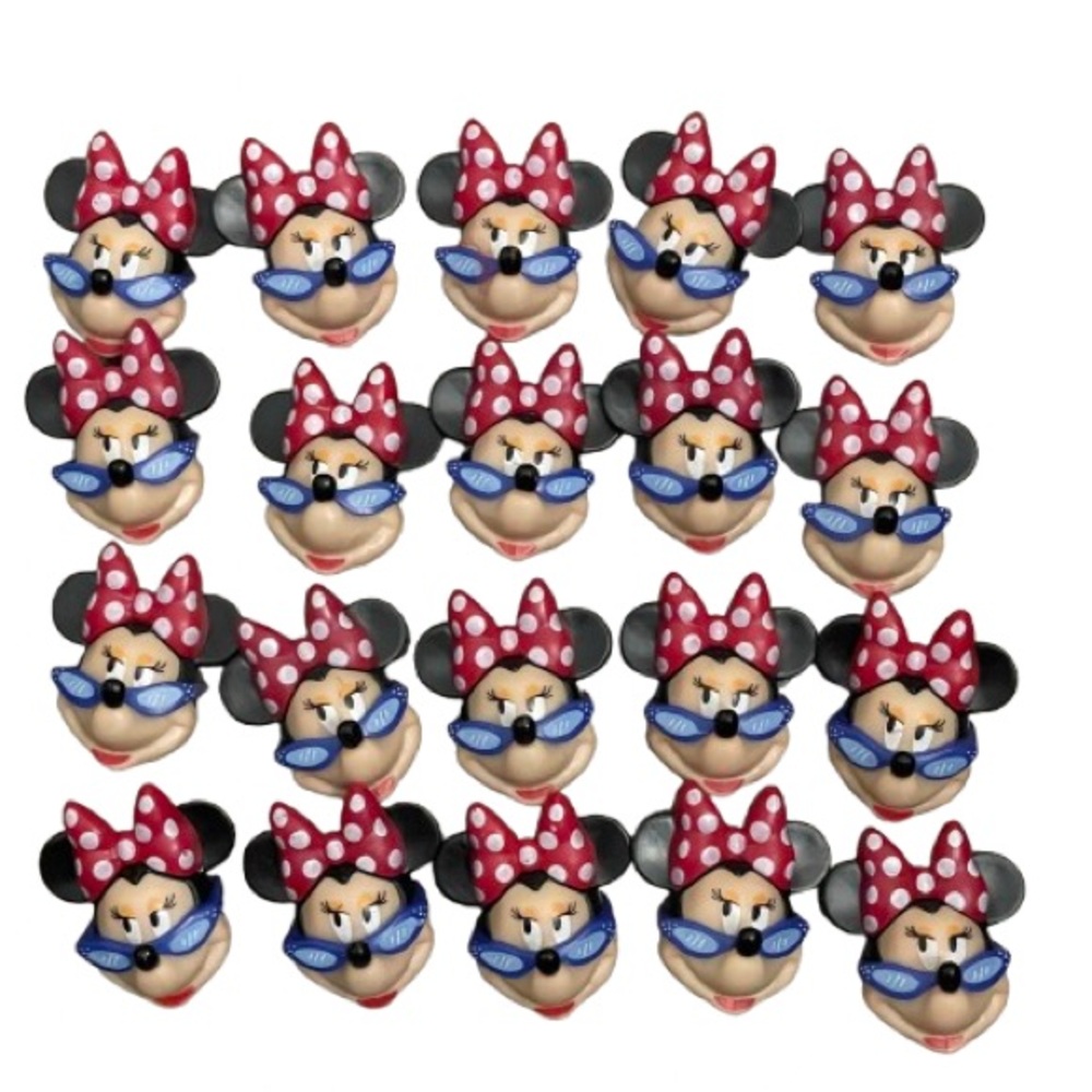 New Lot of 20 Minnie Mouse w/ sunglasses pez heads for crafts DIY